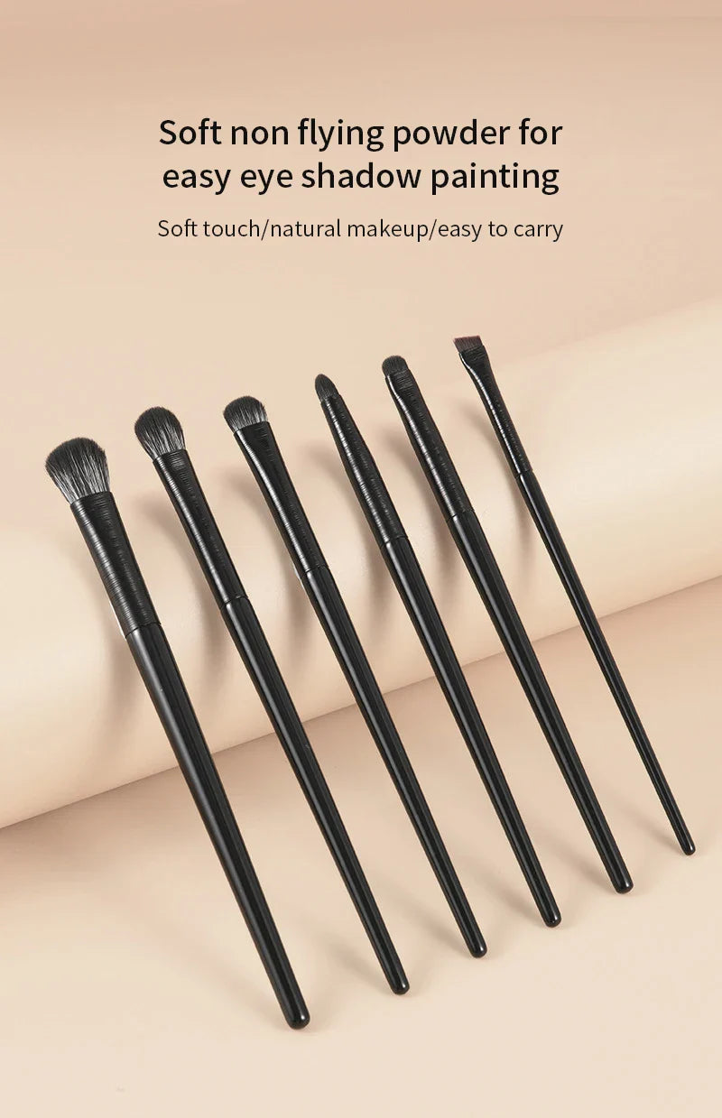 Natural Eye Makeup Brushes Set - Eyeshadow, Eyebrow, Contour, and Eyeliner Brushes for Women, Blending & Detail Tools