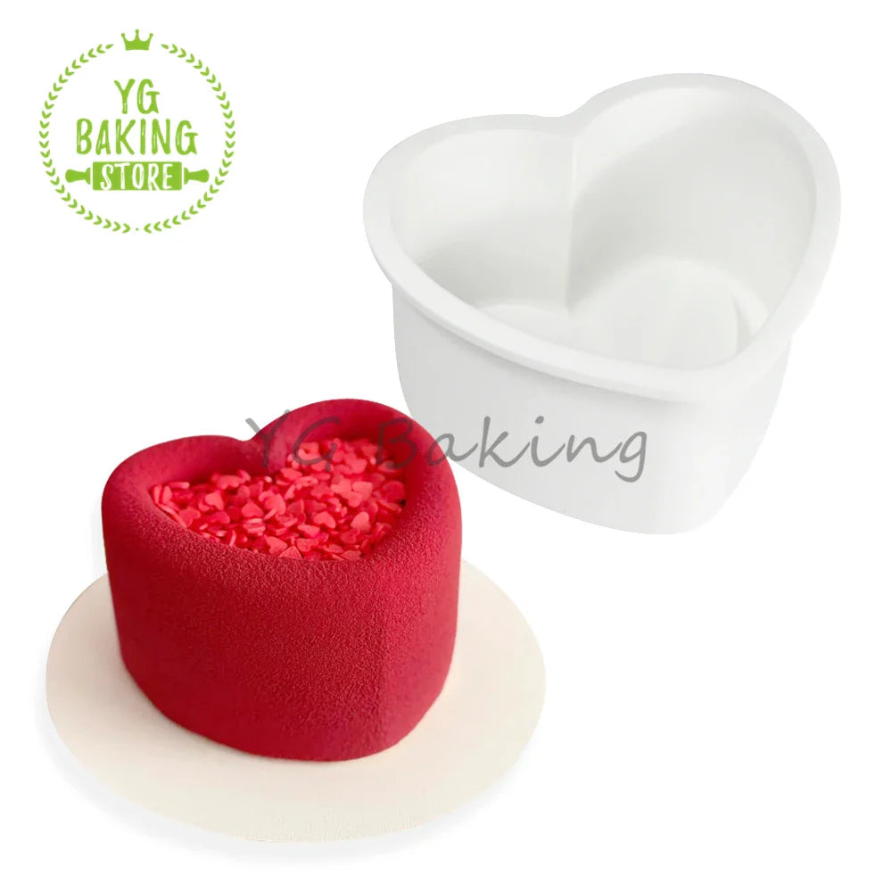 Dorica Silicone Dessert Mold — Single Bento Round, Heart, Square & Star Pudding, Mousse & Chocolate Baking Pan for DIY Cakes and Pastries