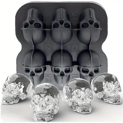 Skull Ice Ball Mold – 3D Silicone Ice Cube Tray, BPA-Free for Freezer & Cocktails
