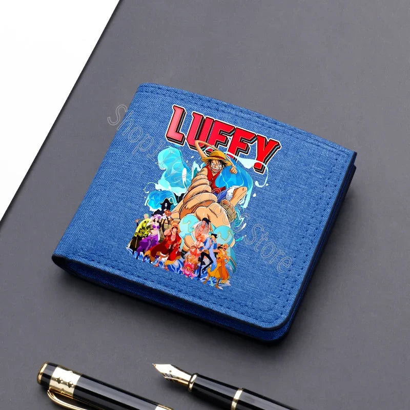 One Piece Men’s Wallet – Multi-Card Slots, Cartoon Anime Print, Portable Purse for Boys & Birthday Gifts