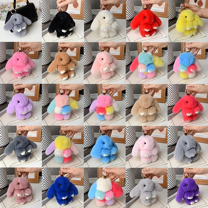 15cm Rabbit Fur Keychain - Soft Bag & Car Pendant Charm for Women, Jewelry Accessory Gift