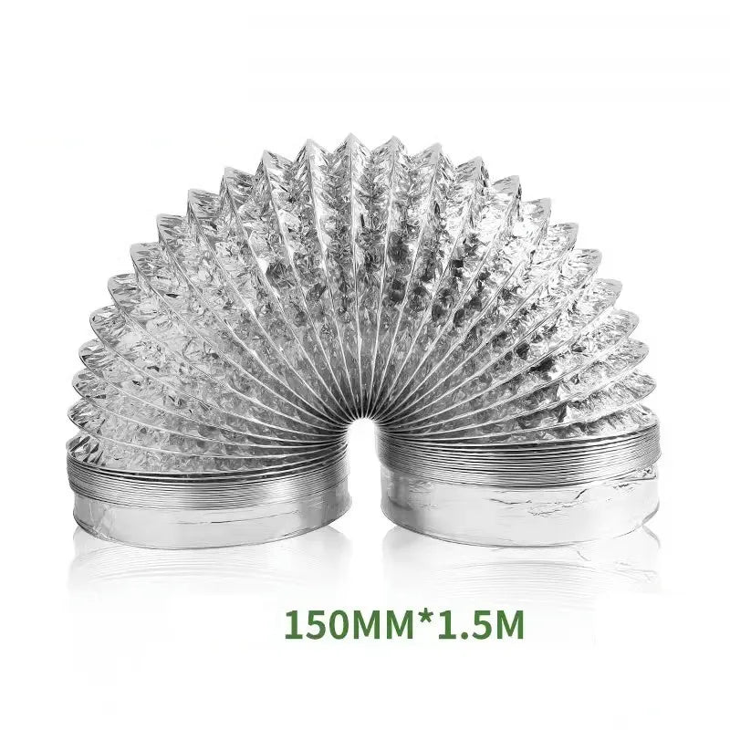 Scalable Aluminum Foil Ventilation Duct Hose – 80/100/120/150/200mm Exhaust Pipe for Kitchen, Bathroom & Fan Outlets