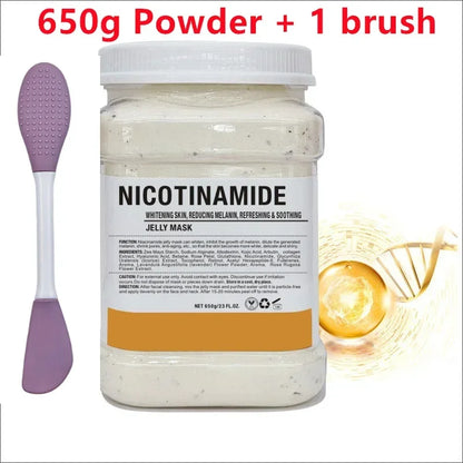 650g Chamomile Hyaluronic Acid Jelly Mask – Rose Moisturizing Facial Powder with Silicone Brush for Skin Elasticity