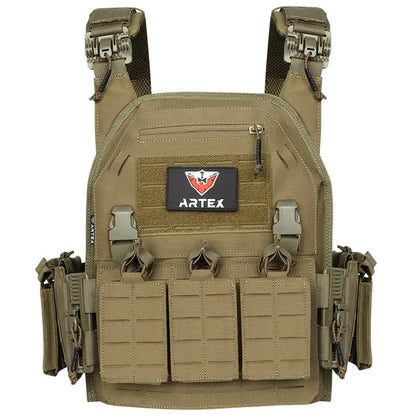 New 6094 Combat Vest – Quick Detachable Light Laser Cut Tactical Gear, Black Airsoft Carrier for Combat Equipment