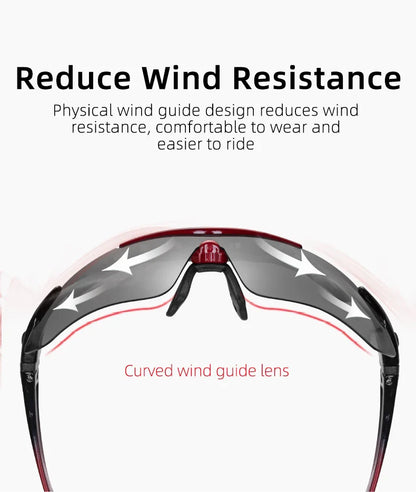 ROCKBROS Cycling Sunglasses — Polarized Photochromic MTB Sports Goggles with 5/3 Lenses