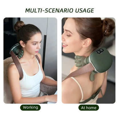 Bionic Finger Wireless Neck & Shoulder Massager — Brushless Motor Cervical Kneading Shawl