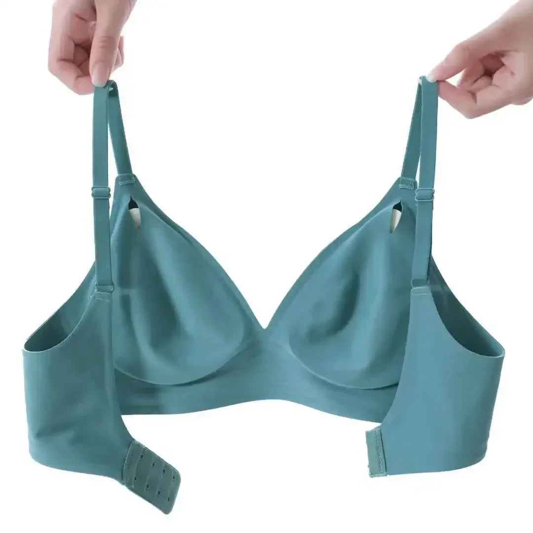 Latex Jelly Seamless Bras for Women – Wireless, Removable Padded Bralette, Comfortable One-Piece Brassiere for Sleep