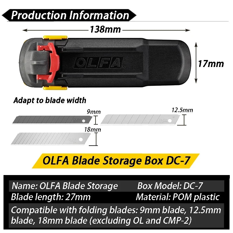 DC-7 Blade Storage & Disposal Box - Portable Safety Organizer for Thin Art Blades and Blade Handling