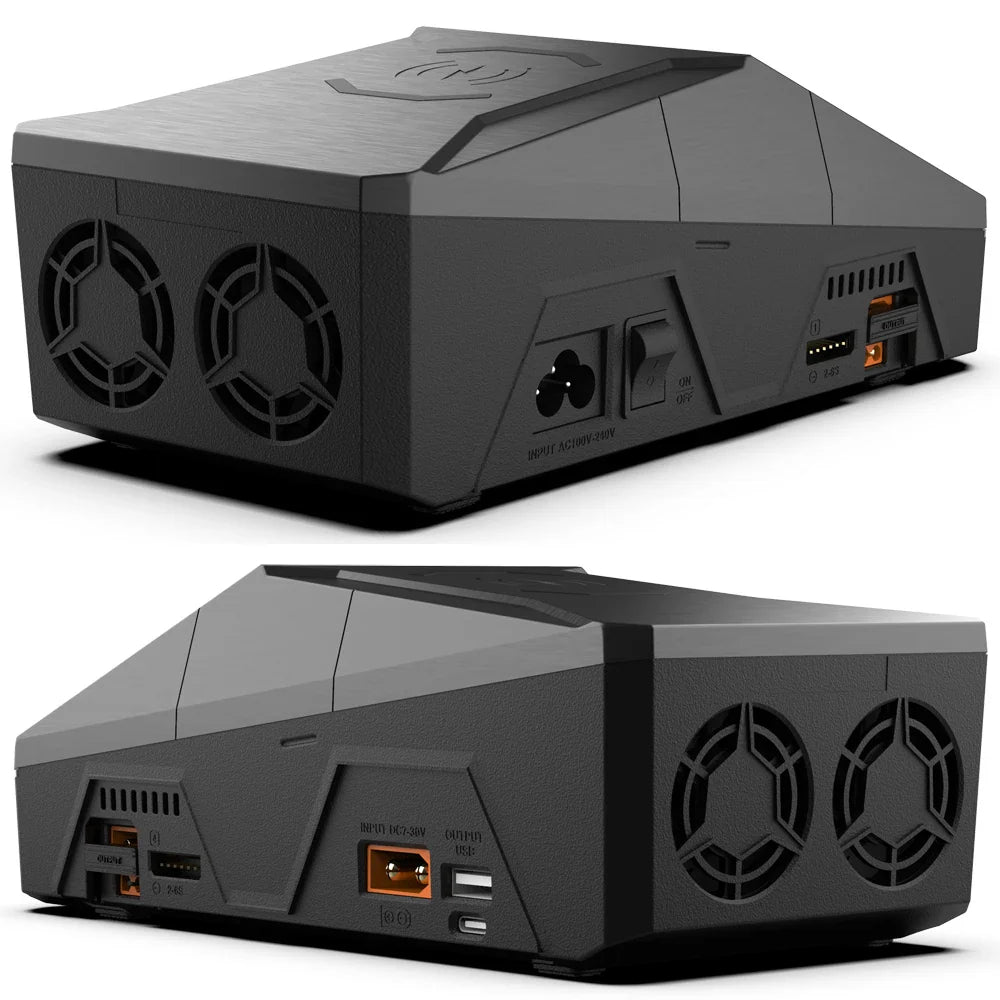 ToolkitRC Q6AC Charger — AC 400W/DC 1000W 4CH with USB A/Type-C, LiPo 1-6S, NiMH 1-16S, PB 1-10S, IPS Display