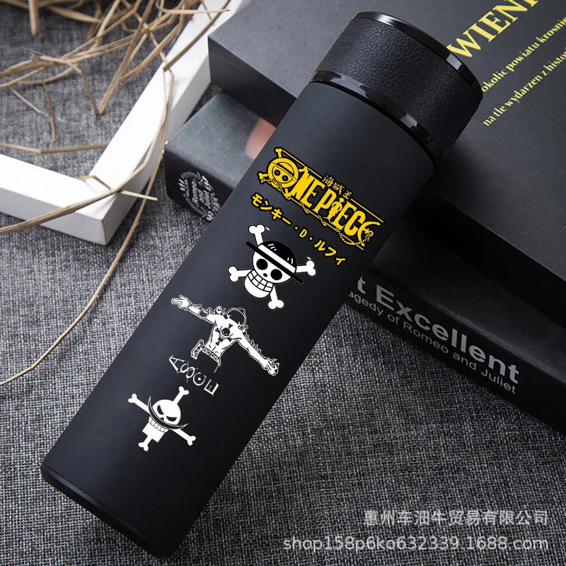 One Piece Anime Thermos Cup – 304 Stainless Steel Luffy & Zoro Action Figure Water Bottle