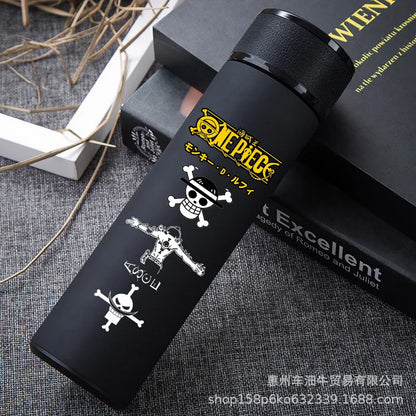 One Piece Anime Thermos Cup – 304 Stainless Steel Luffy & Zoro Action Figure Water Bottle