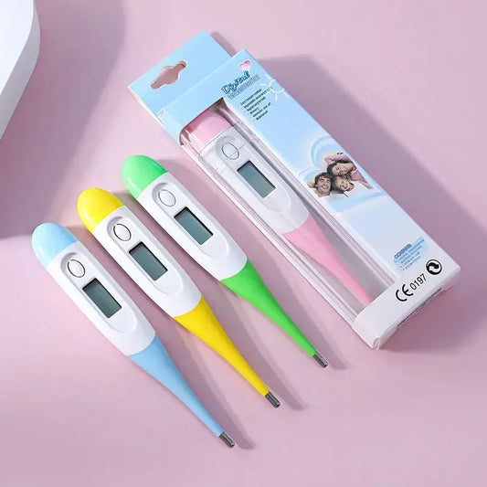 Electronic Digital Thermometer Soft Tip for Home First Aid—Oral & Armpit Temperature Measurement for Babies & Adults