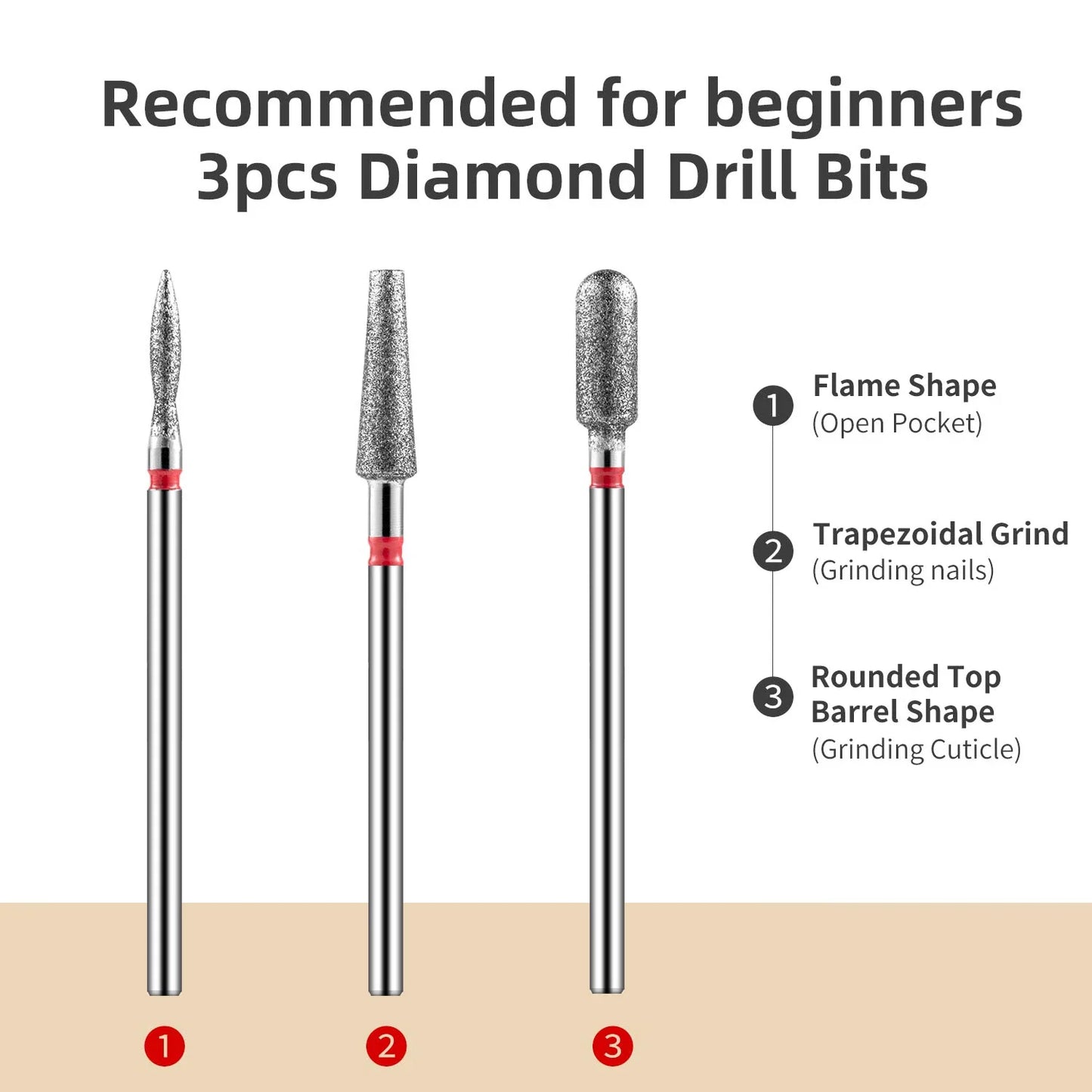 8PCS Diamond Nail Drill Bit Set – Electric Manicure Milling Cutters for Cuticle Cleaning & Nail Art Drill Accessories