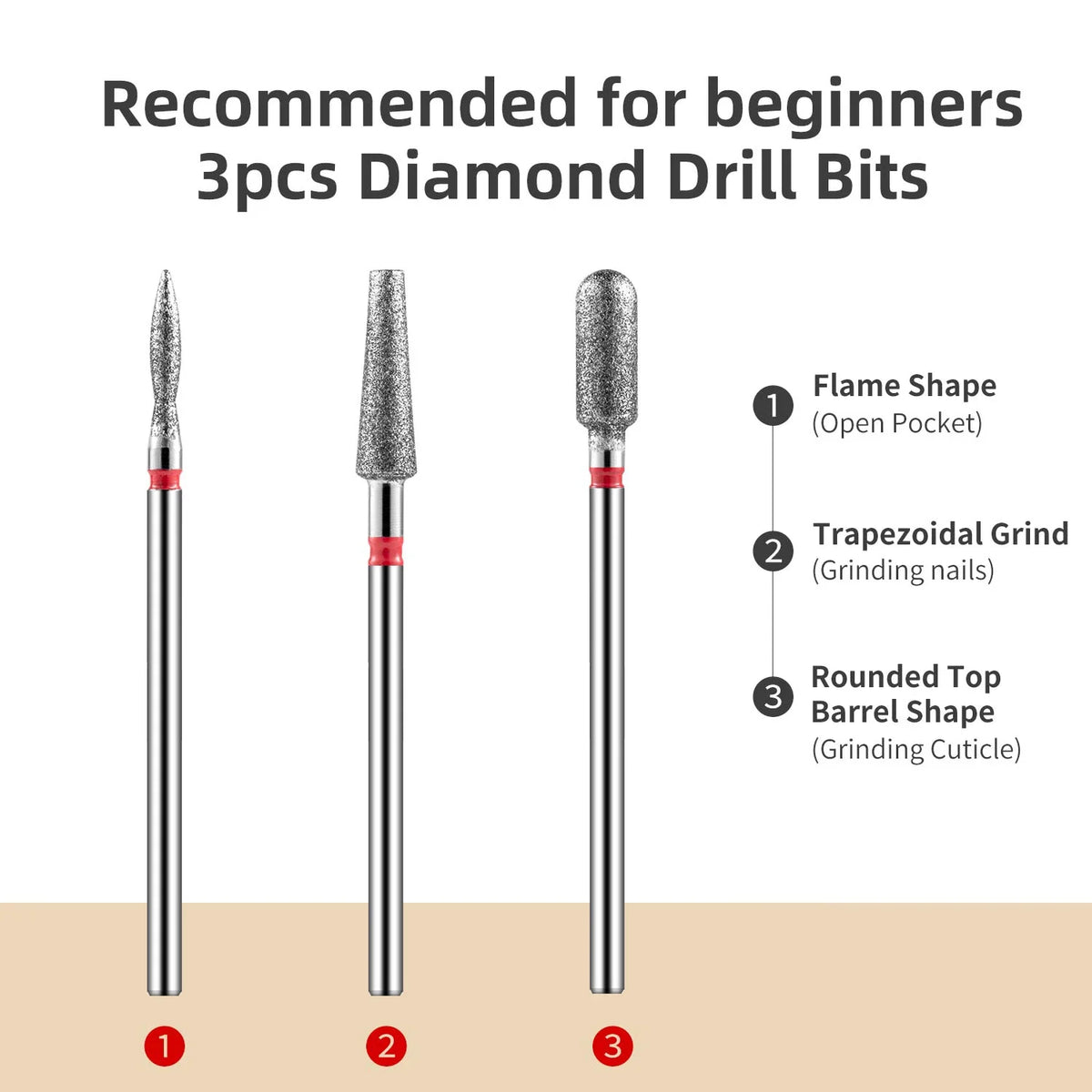 8PCS Diamond Nail Drill Bit Set – Electric Manicure Milling Cutters for Cuticle Cleaning & Nail Art Drill Accessories