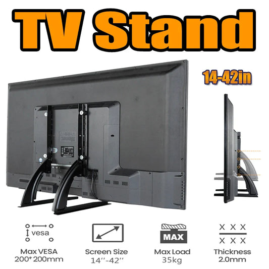 BEISHI Universal TV Stand for 14-42 Inch LCD/LED/OLED Flat & Curved Screens – Tabletop Pedestal Mount Bracket