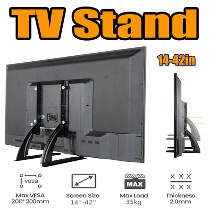 BEISHI Universal Table Top TV Stand for 14-42 Inch LCD/LED/OLED TVs - Pedestal Feet for Flat & Curved Screens