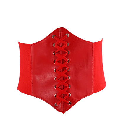Women’s Leather Corset Waist Belt Shapewear – High Waist Slimming Cummerbund Strap Bustier Body Shaping Fashion Accessories