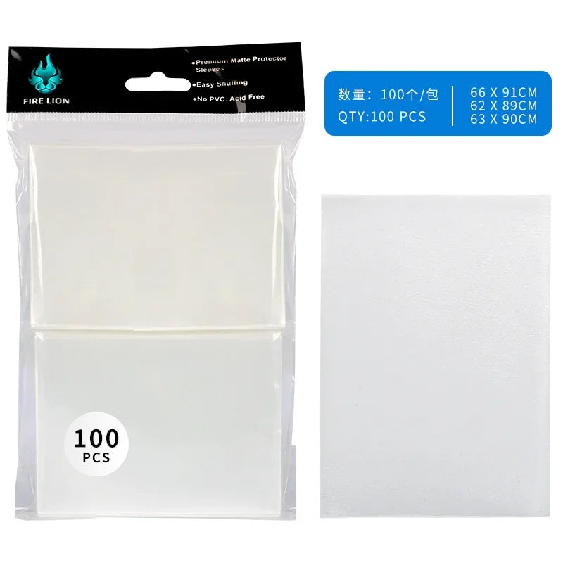 100PCS Matte Colorful Card Sleeves - 66x91mm TCG Trading Card Protectors for Tarot, Board Games & PKM Cards
