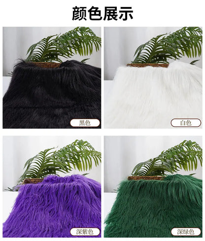 25x45cm Long Hair Faux Fur Fabric — DIY Animal Suit, Doll Hair, Beard Craft Material for Patchwork, Garment Sewing Accessories