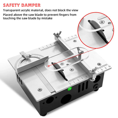 96W Mini Bench Saw — Adjustable Multifunctional Table Saw for DIY Woodworking