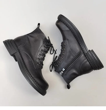 Careaymade 100% Genuine Leather Wide Casual Women’s Short Boots – Big Size, Handmade Men’s Wool Boots