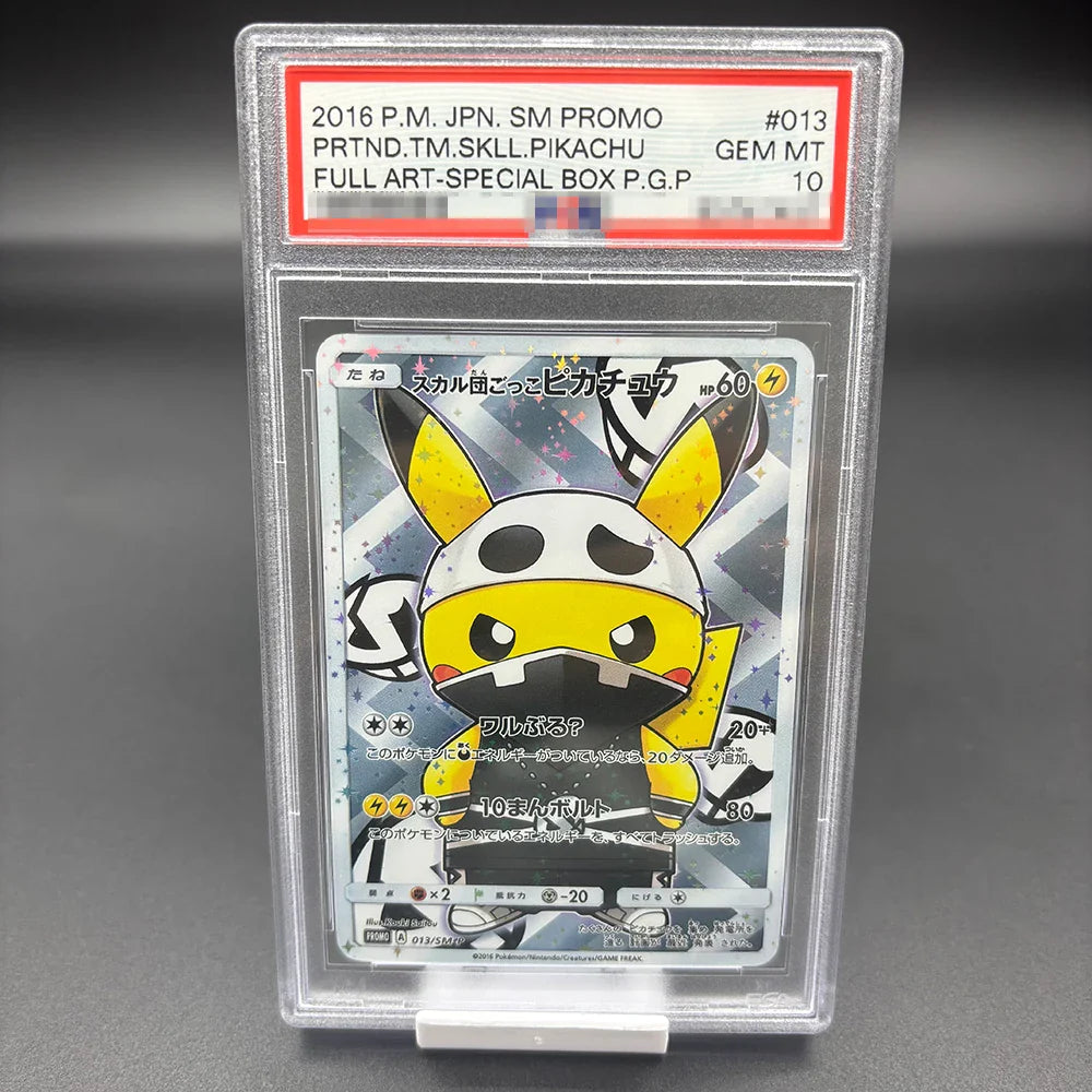 DIY 2023 PTCG Van Gogh Pikachu & Grey Felt Hat Collection Card – 10-Point Rating Anime Game Card Gift Toy