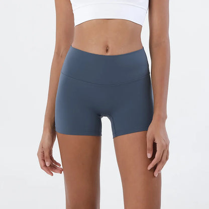 GymHUB High Waist Hip Lift Yoga Shorts – Women’s Quick Dry Peach Nude 3/4 Fitness Leggings for Running & Gym Training
