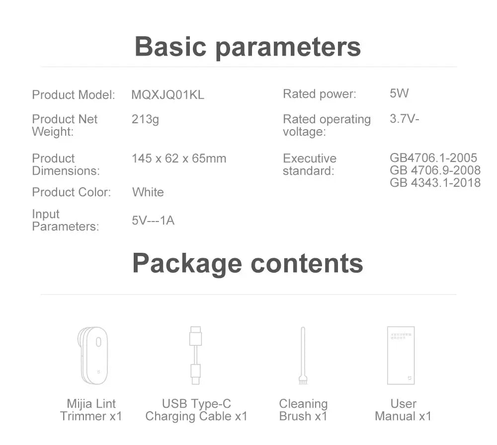 Portable XIAOMI MIJIA Rechargeable Fabric Lint Remover – Clothes & Sweater Fluff Shaver Pellets Cleaner