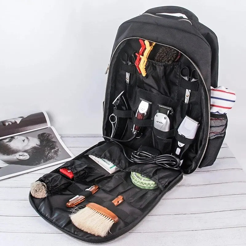 Portable Barber Supplies Backpack: Clippers Organizer for Hairstylist Tools - Large Capacity Travel Bag for Salon Storage