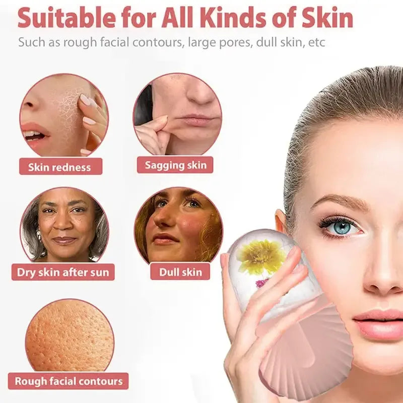 Ice Facial Roller Skin Care Set - Beauty Lifting & Contouring Tools with Ice Cube Trays and Ice Globe Balls, Face Massager for Skin Care