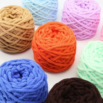 QJH Chunky Blanket Knitting Yarn | Luxury Thick Polyester Yarn for Throw Blankets & Pillows | Jumbo Weaving Crochet Craft | 100g/1Ball