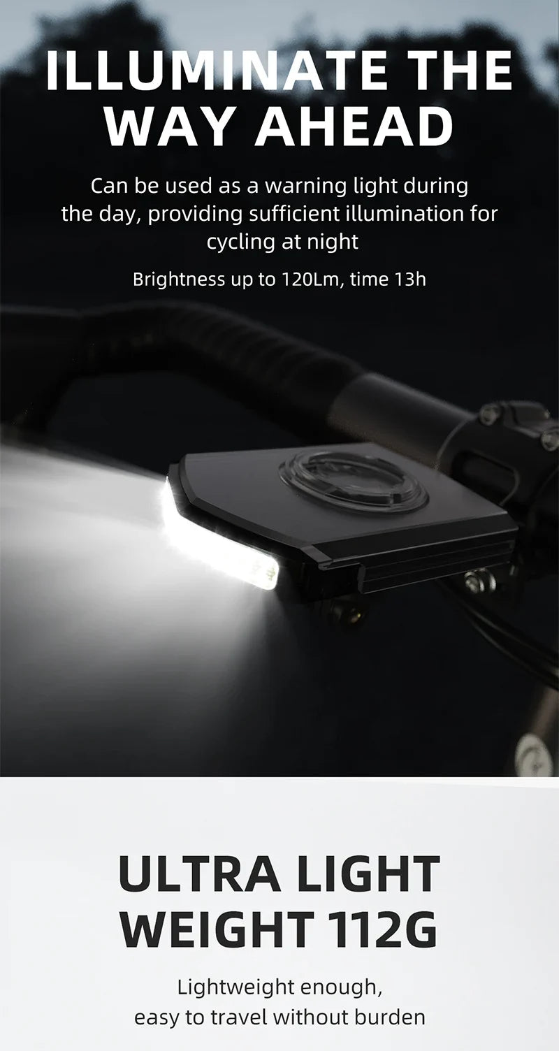 CYCLAMI Bicycle Headlight 5000mAh – Ultralight Rechargeable Front Bike Light for Garmin XOSS Bryton IGS