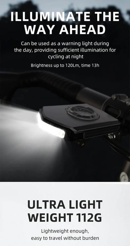 CYCLAMI Bicycle Headlight 5000mAh – Ultralight Rechargeable Front Bike Light for Garmin XOSS Bryton IGS
