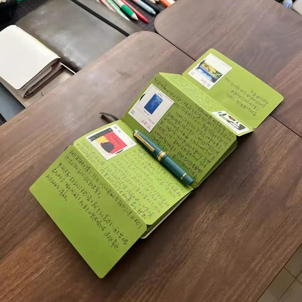 Matcha Foldable Notebook Planner - Portable Ins-Style Student Diary & Stationery Notebook