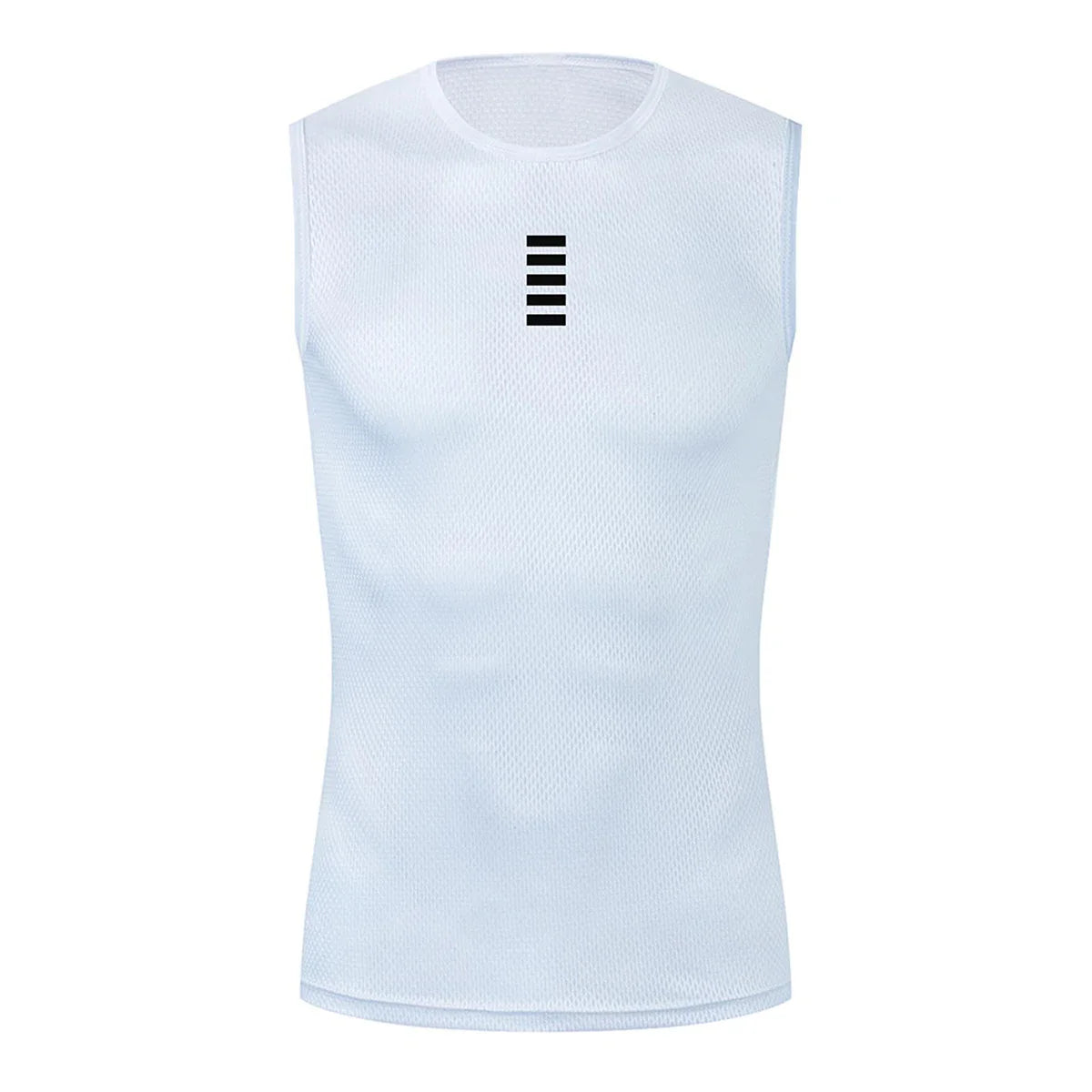 Reflective Cycling Base Layer Quick-Dry Vest – High Elasticity White Cycling Undershirt for Men Sport & Bike Jersey