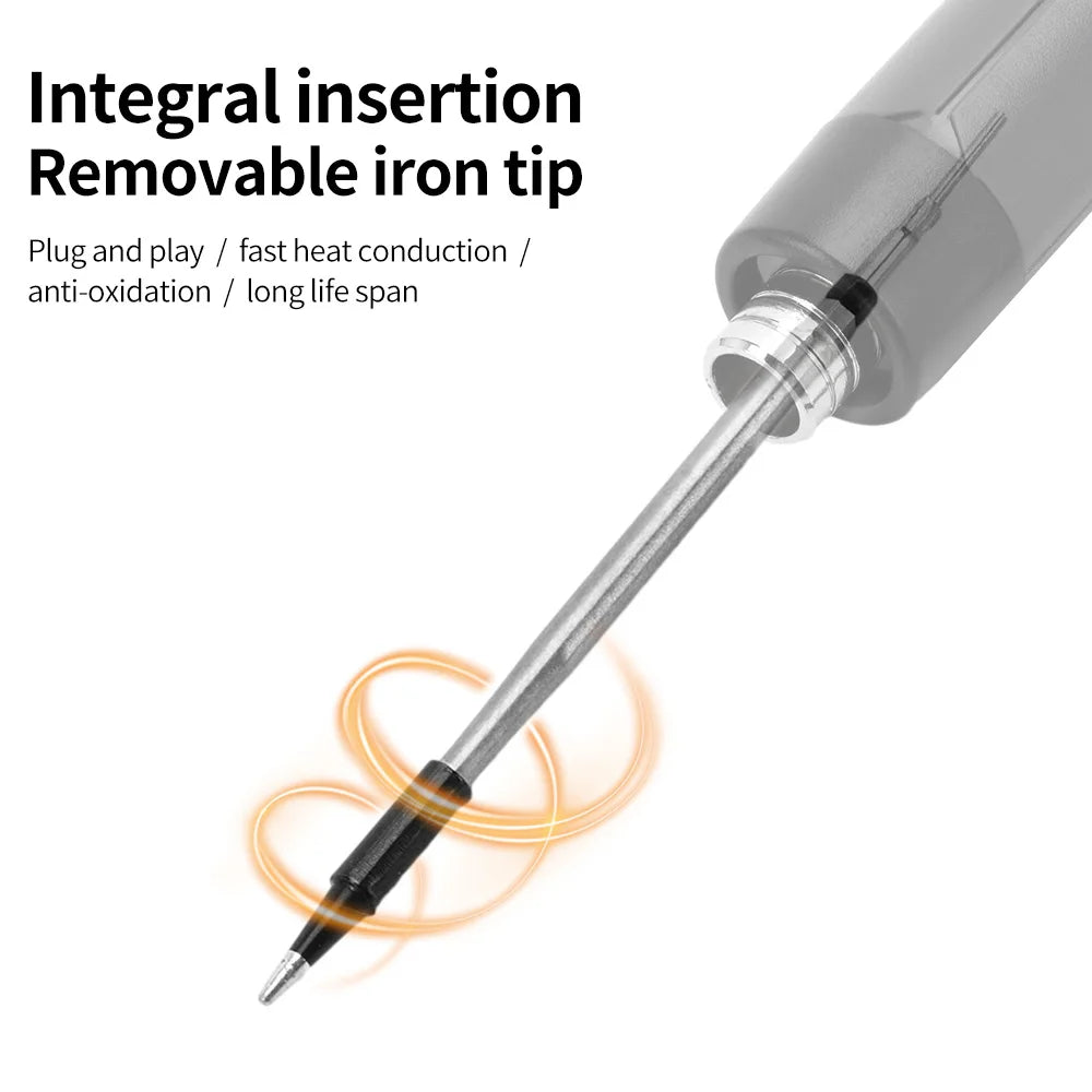 USB Type-C Mini Soldering Iron Kit – Portable Adjustable Temperature Electric Soldering Tool with 600mAh Battery for Home & DIY Repair
