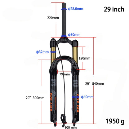 BOLANY Mountain Bike Fork – 29 Inch MTB Air Suspension, Shock Absorbing Fork for Downhill & MTB Bikes