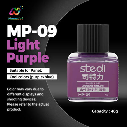 Stedi MP-07~MP-18 Weathering Acrylic Paint – 40g for Gundam & Military Models, Panel Lining DIY Craft Supplies