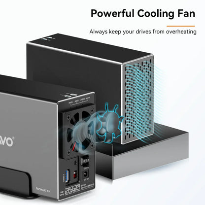 MAIWO 3.5 Inch HDD Case – Dual Bay SATA RAID Storage Enclosure & Docking Station for 2.5/3.5 Inch External Hard Drives