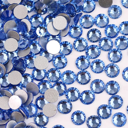 Glass Crystal Flatback Rhinestones SS6–SS30 Set – 7 Sizes Non-Hotfix Round Nail Art Beads for DIY Crafts & Decoration