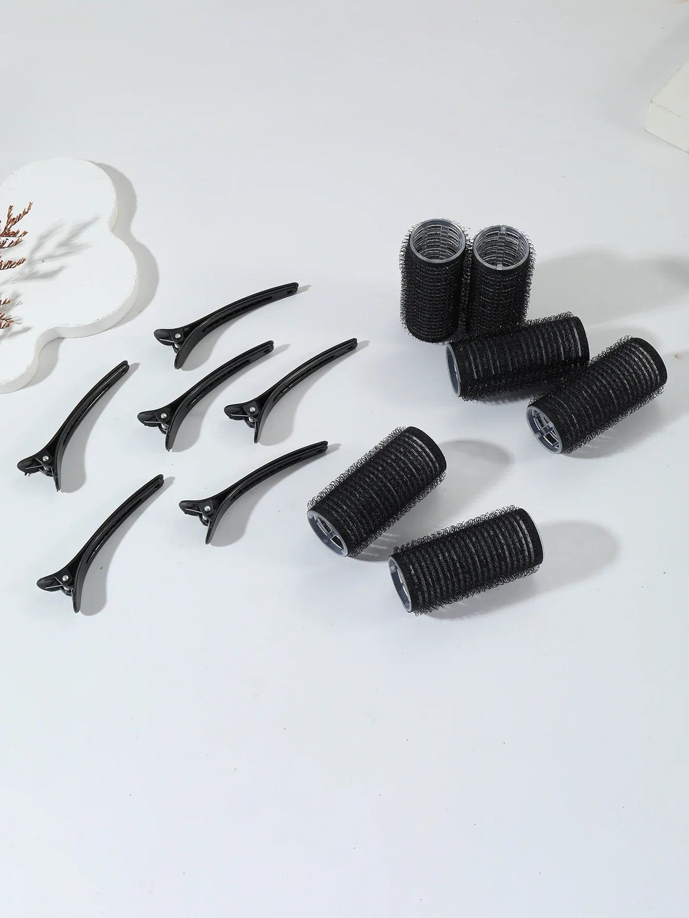 12pcs Air Bar Curling Iron Tube Set – Self-Adhesive Hair Rollers & Bangs Clips for Styling Real Hair & Wigs
