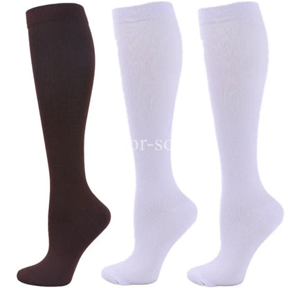 3 Pairs Knee High Compression Socks – Anti-Fatigue Support Stockings for Varicose Veins, Pain Relief & Sports Recovery (Men & Women)
