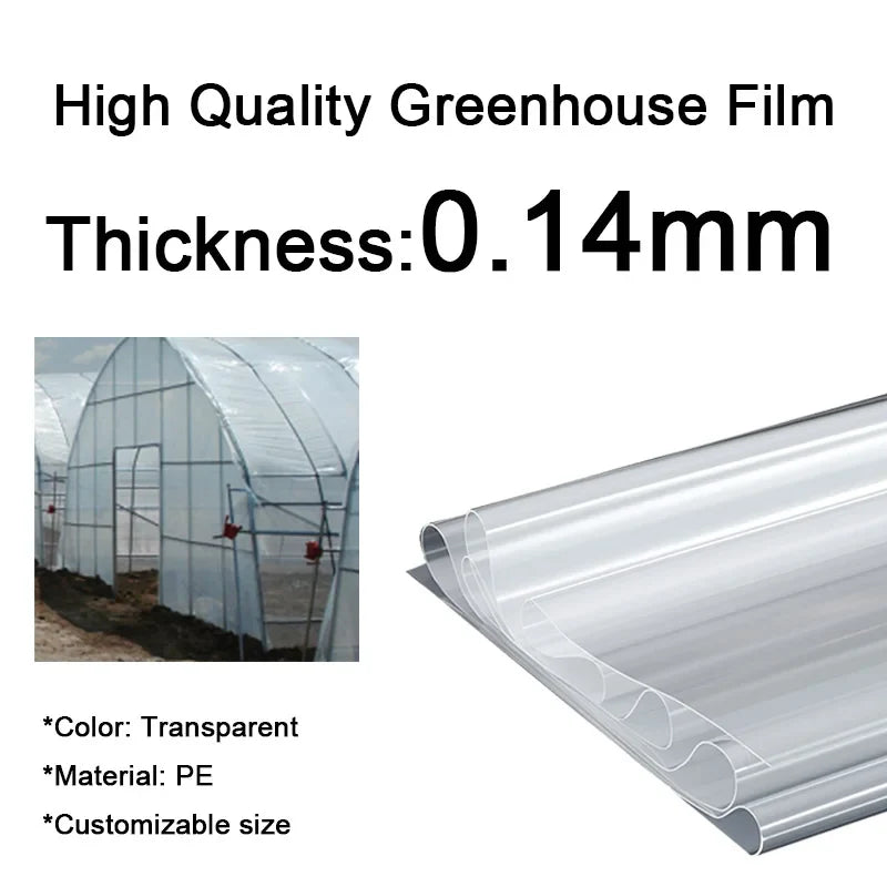 0.08mm-0.14mm Greenhouse Film – Transparent, Waterproof, Heat Preservation, Anti-Aging Planting & Gardening Film