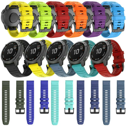 QuickFit Silicone Watch Strap 26mm 22mm for Garmin Fenix 7X 7 Pro 6X 6 5X 5 Plus 8 – Durable Replacement Sport Watchband