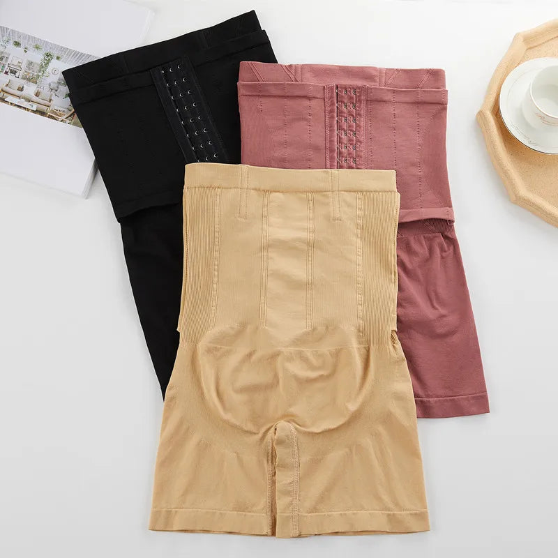 Women’s High Waist Firm Tummy Control Shapewear – Hook Body Shaper Shorts with Butt Lifter Slimming Fajas