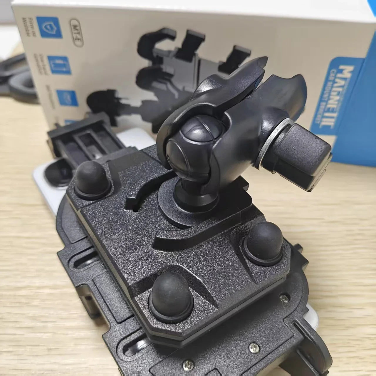 Adjustable Motorcycle Phone Holder with Shock Absorber – 360° Rotating Mobile Mount for Scooter, ATV, Bike