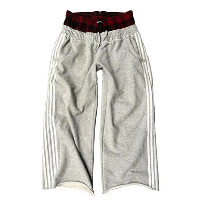 Y2K Retro Embroidered Sweatpants - Unisex Harajuku Goth Wide Leg Baggy Streetwear