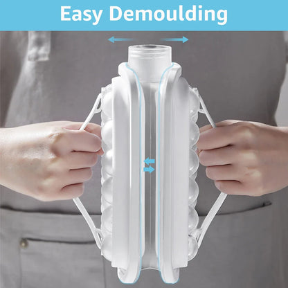 2-in-1 Silicone Ice Ball Maker Kettle - Creative Portable Ice Cube Mold and Ice Hockey Lattice Tool for Kitchen and Bar