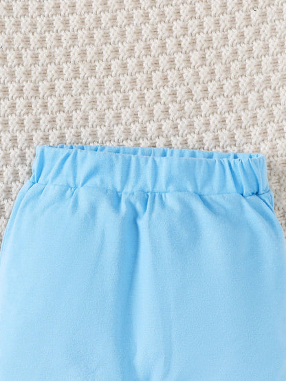 0-9 Months Baby Boy Set – Little Bear Long Sleeve Bodysuit, Pants, Hat & Socks for Spring & Autumn Newborns