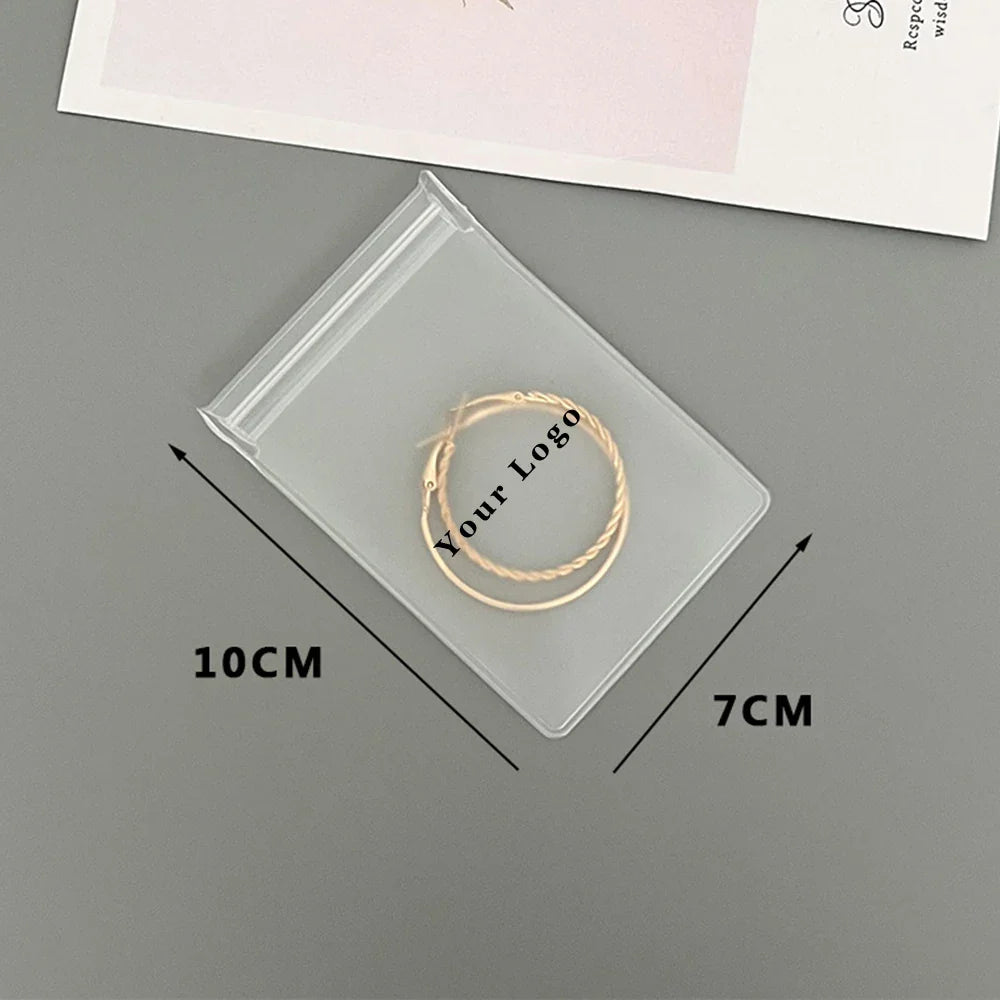 Personalized Transparent EVA Jewelry Zipper Bag – Frosted Plastic Storage Pouch for Ring, Earring, Necklace & Bracelet Packaging